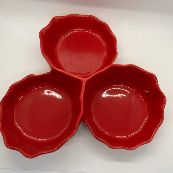 Maioliche Jessica Ceramic 3 Compartment Snack Bowl - Picture 5 of 12